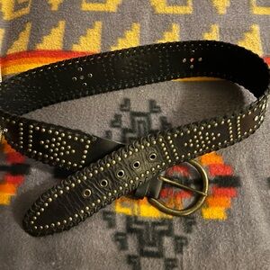 Studded Brown Leather Belt